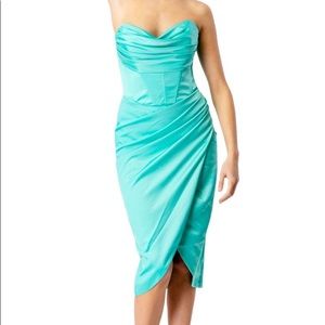Bardot Jamila Corset Dress, Size 4, Teal